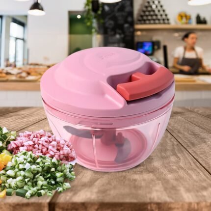 Power-X Hand-Pull Vegetable Chopper 500ml Manual Food Processor with Triple Stainless Steel
