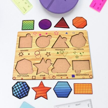 Wooden Triangles Puzzle Learning Educational Board (1 Set 28?20 Cm)