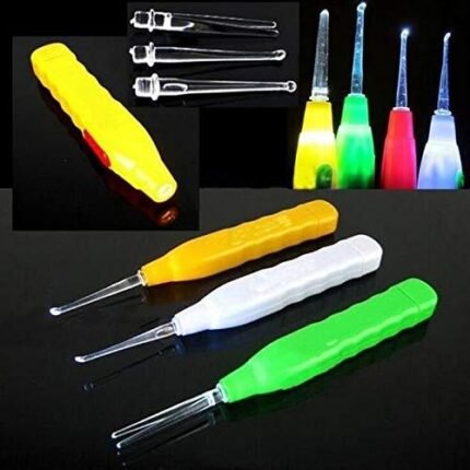 LED Flashlight Earpick with Tweezer Safe Precise Ear Wax Removal Tool with Light for children Adults