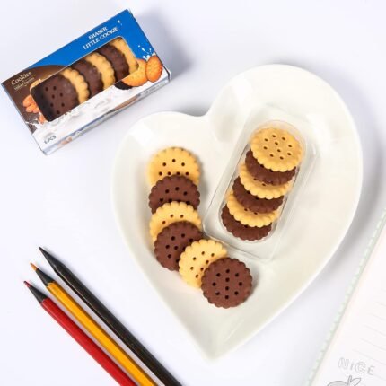 Pack of Erasers Erasers Stationery School Rubber Schools Sketches Office Sign Kid Party Favour Gift Toy Gift Creative Christmas Birthday Gift in Shape Biscuits (6 Pcs Set)