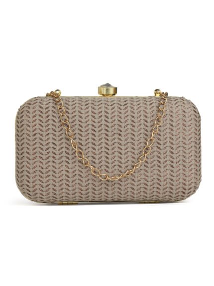 Peach Embroidered Box Clutches For Girls and womens